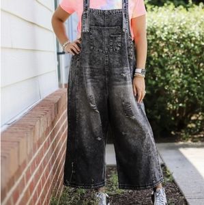 Slouchy boho oversized overalls